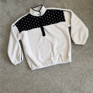 LOFT Black and White Patterned Sweater